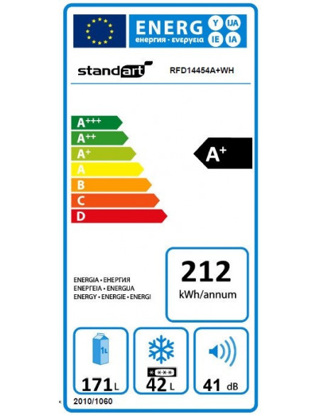 Šaldytuvas Standart RFD14454A+WH