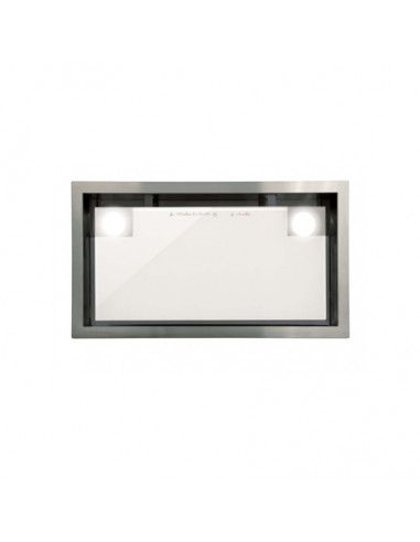 CATA Hood GC DUAL A 75 XGWH /D Canopy, Width 75 cm, 820 m³/h, White glass/stainless steel, Energy efficiency class A, 65 dB