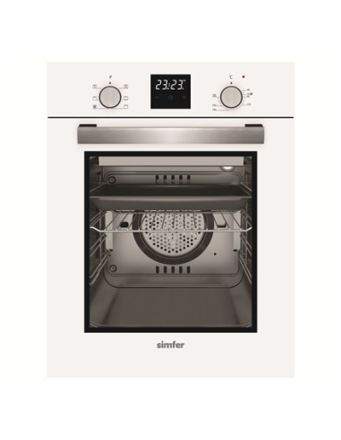 Simfer Oven 4207BERBB 47 L, White, Easy to clean, Pop-up knobs, Width 45 cm, Built in