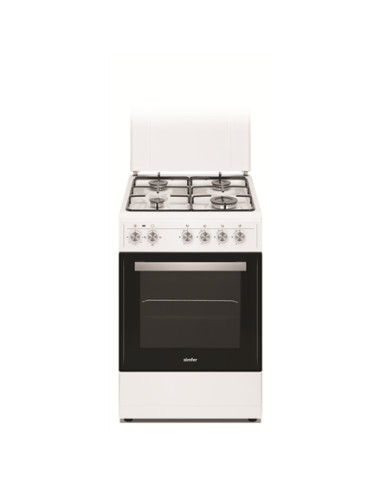 Simfer Cooker 4403SERBB Hob type Gas, Oven type Electric, White, Width 50 cm, Electronic ignition, 48 L, Depth 55 cm, A