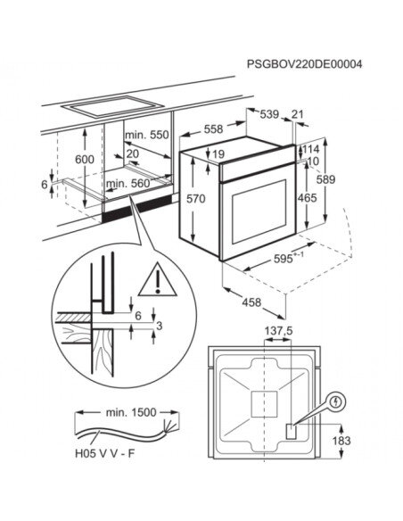 Juodos spalvos elektrinė orkaitė Electrolux EOF3H50BK