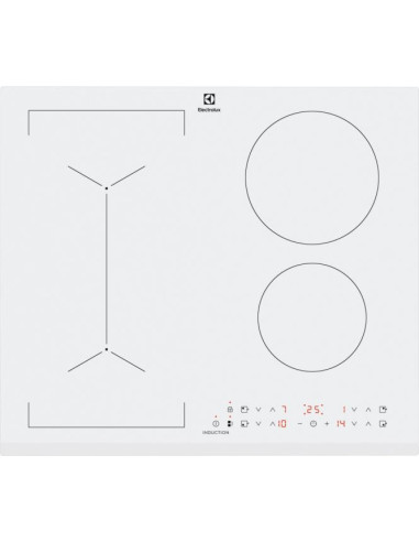 59 cm pločio montuojama indukcinė kaitlentė Electrolux LIV63431BW, balta