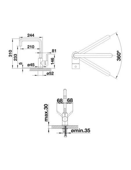 Virtuvinis maišytuvas BLANCO MILI 523111, kavos spalva