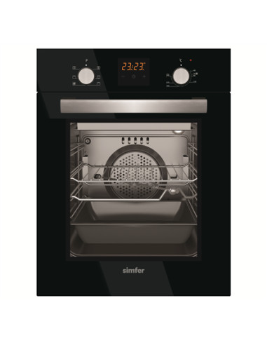 Simfer Oven 4207BERSP 47 L, Black, Easy to clean, Pop-up knobs, Width 45 cm, Built in