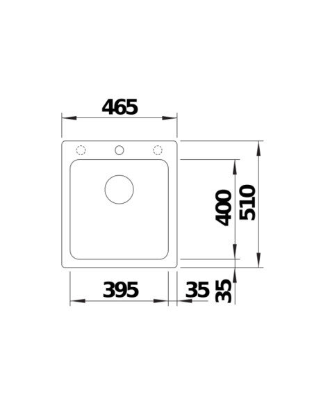Plautuvė BLANCO NAYA 45 SILG PDUR Black O.AF, 526572