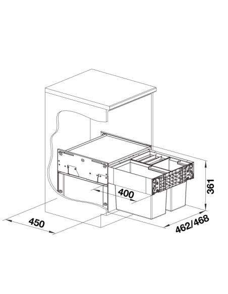 Atliekų rūšiavimo sistemos BLANCO SELECT II 50/3, 526202