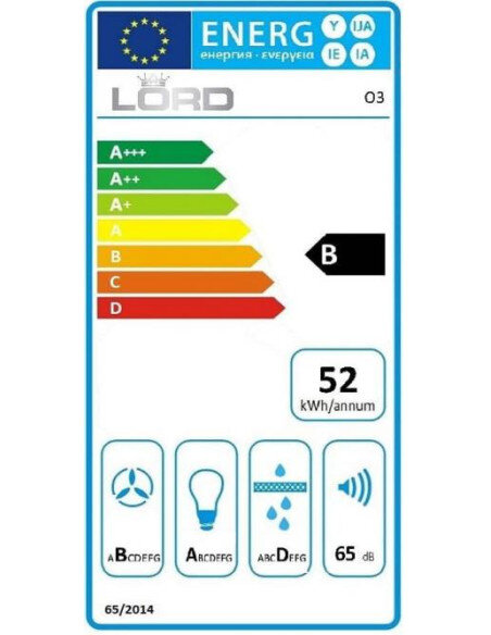 Pilkos/sidabrinės spalvos į spintelę montuojamas gartraukis Lord O3 60 cm