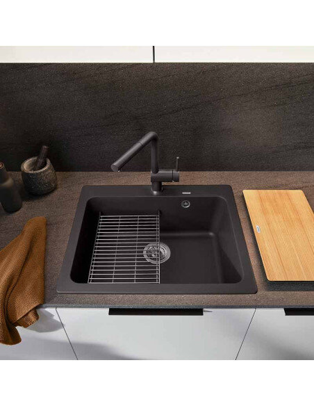 Plautuvė BLANCO NAYA 45 SILG PDUR Black O.AF, 526572