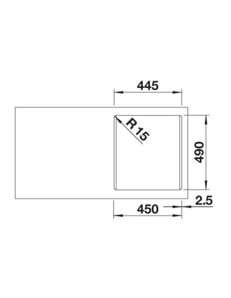 Plautuvė BLANCO NAYA 45 SILG Volcano grey O.AF,
