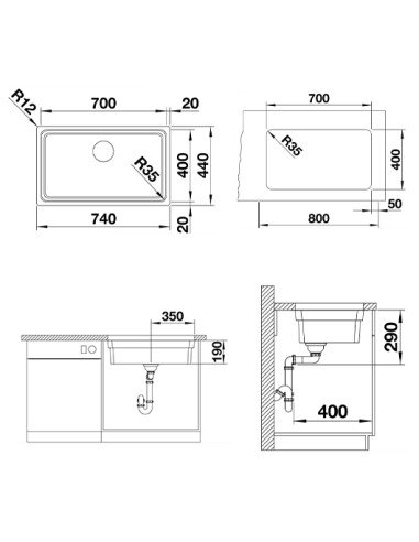 Plautuvė BLANCO ETAGON 700-U SATIN...