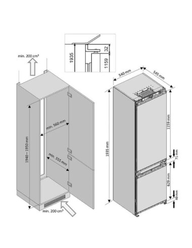 Įmontuojamas šaldytuvas Beko BCNA306E3SN