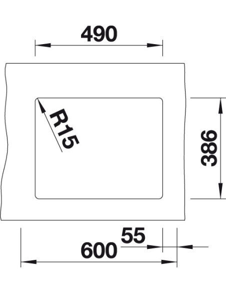 Plautuvė BLANCO SUBLINE 500-U Ceramic PP Basalt InFino O.AF, 523739