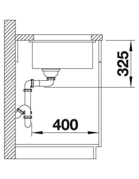 Plautuvė BLANCO SUBLINE 500-U Ceramic PP Basalt InFino O.AF, 523739