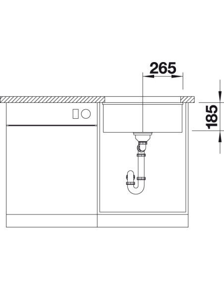 Plautuvė BLANCO SUBLINE 500-U Ceramic PP Basalt InFino O.AF, 523739
