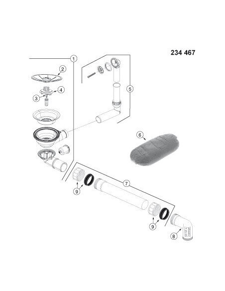 Plautuvė BLANCO SUBLINE 500-U Ceramic PP Basalt InFino O.AF, 523739