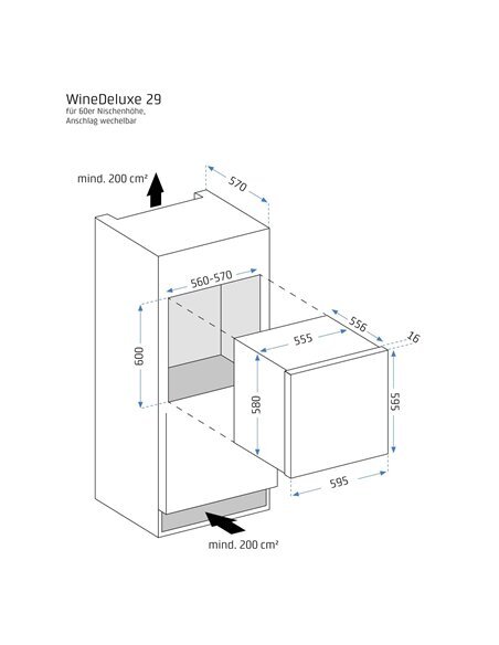 Įmontuojamas vyno šaldytuvas Caso WineDeluxe E29 (07711)