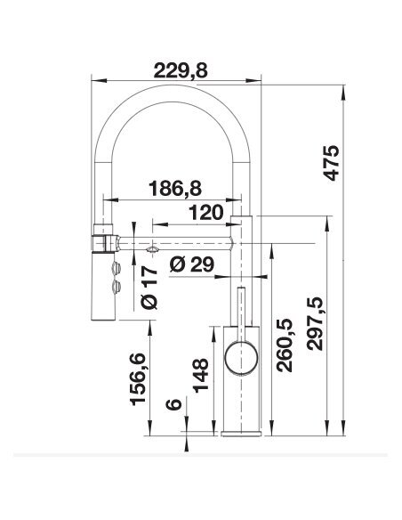 Maišytuvas BLANCO CATRIS-S Flexo juoda matinė (Filter), 526707