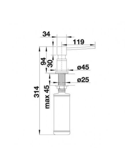 Muilo dozatorius Blanco LATO, 525809, nerūdijančio plieno apdaila