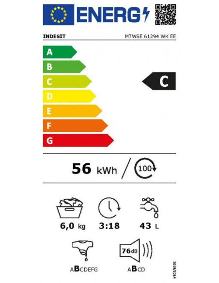 Skalbimo mašina Indesit MTWSE 61294 WK EE