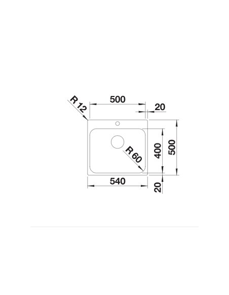 Plautuvė BLANCO SUPRA 500-IF/A R12 BRUSHED O.AF, 526354