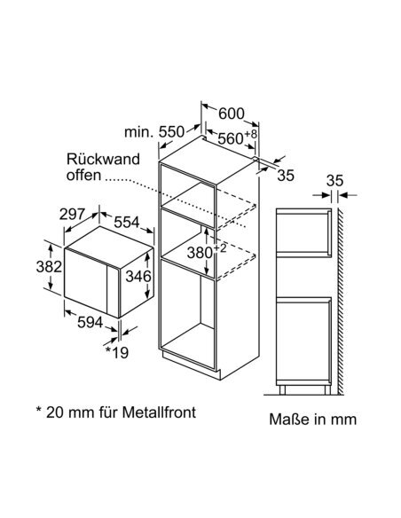 Įmontuojama mikrobangų krosnelė BOSCH BFL524MB0