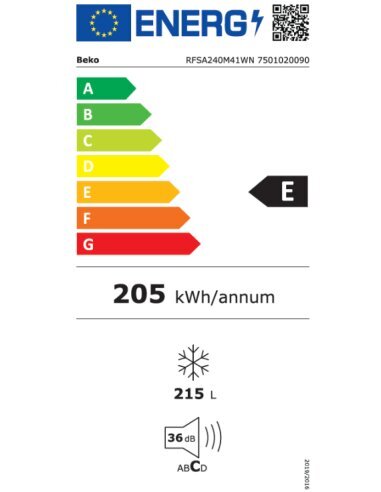 Šaldiklis BEKO RFSA240M41WN