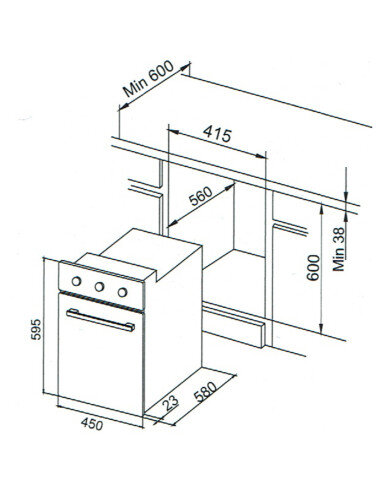 Orkaitė Allenzi KBH-5206 WX, 45 cm