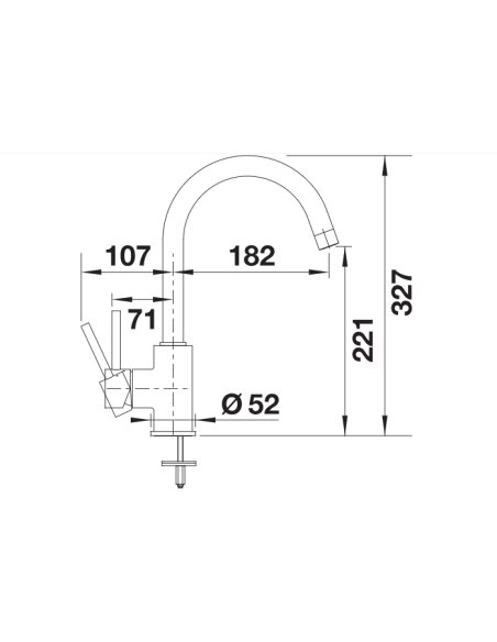 Maišytuvas BLANCO MIDA Juoda HD, 526145