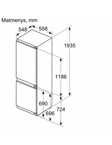 Įmontuojamas šaldytuvas/šaldiklis BOSCH KIN96VFD0