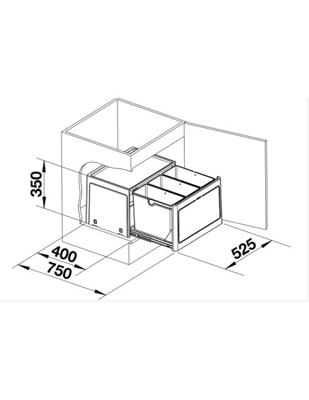 Atliekų rūšiavimo sistemos BLANCO SELECT BOTTON PRO 60/3 manuell, 517469