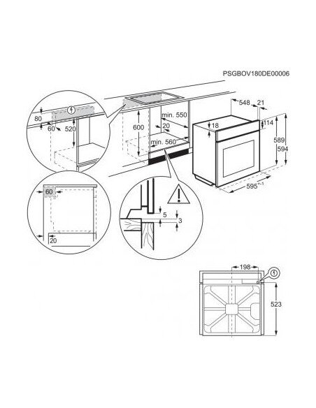 Įm.72 litrų garinė juodos spalvos orkaitė Electrolux EOC8P39WZ
