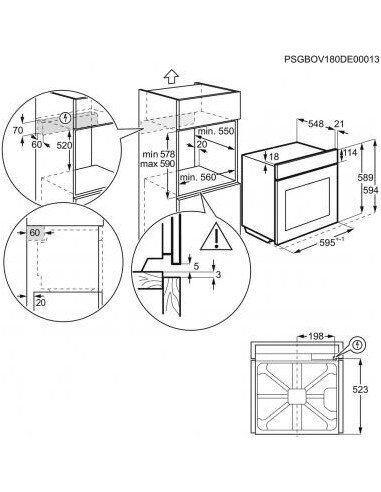 Įm.72 litrų garinė juodos spalvos orkaitė Electrolux EOC8P39WZ