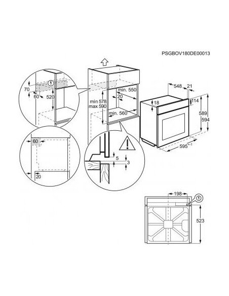 Įm.72 litrų garinė juodos spalvos orkaitė Electrolux EOC8P39WZ
