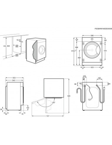 Įmontuojama skalbimo mašina-džiovyklė Electrolux EW7W368SI