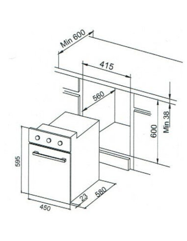 Orkaitė Allenzi KBH-5260 BX, 45 cm