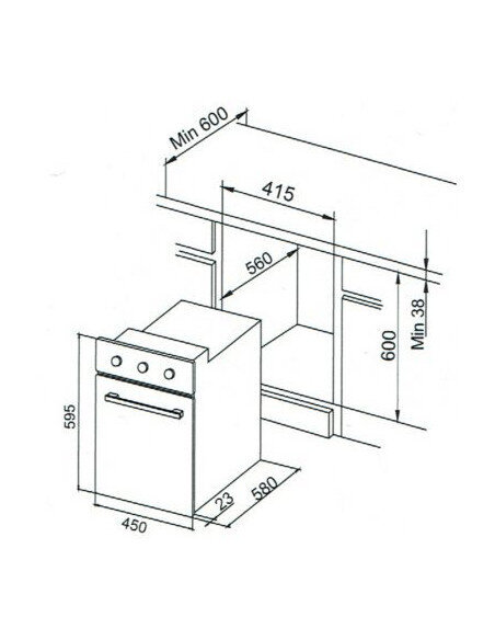 Orkaitė Allenzi KBH-5260 BX, 45 cm