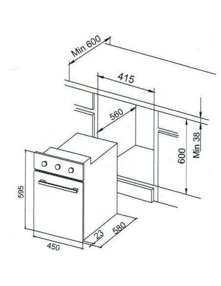 Orkaitė Allenzi KBH-5260 WX, 45 cm