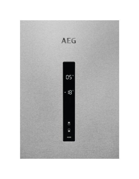 201 cm aukščio ner.plieno spalvos šaldytuvas su šaldikliu AEG RCB736E7MX