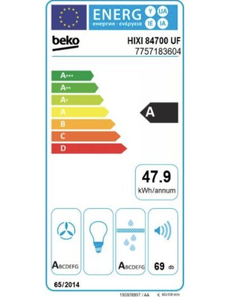 Indukcinė kaitlentė su gartraukiu Beko HIXI84700UF