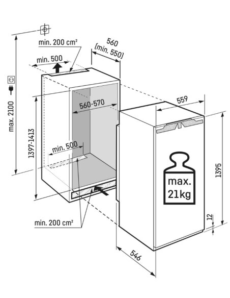 Įmontuojamas šaldytuvas Liebherr IRd 4520