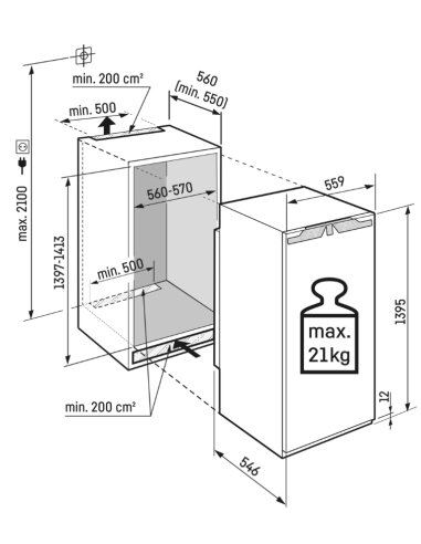 Įmontuojamas šaldytuvas Liebherr...