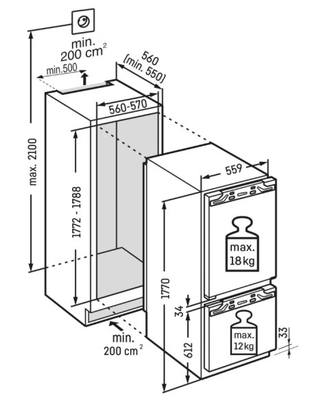 Įmontuojamas šaldytuvas Liebherr IRCe 5121
