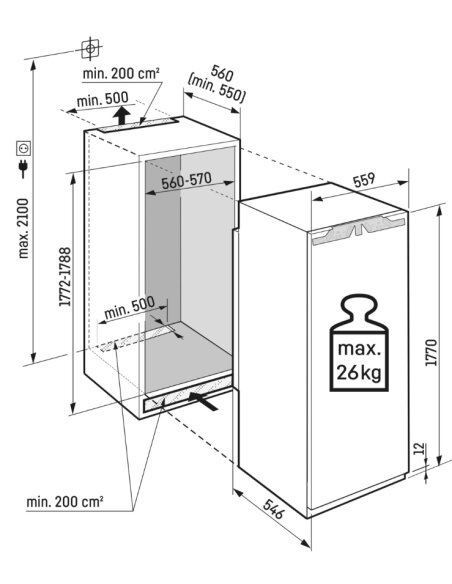 Įmontuojamas šaldytuvas Liebherr IRBd 5121