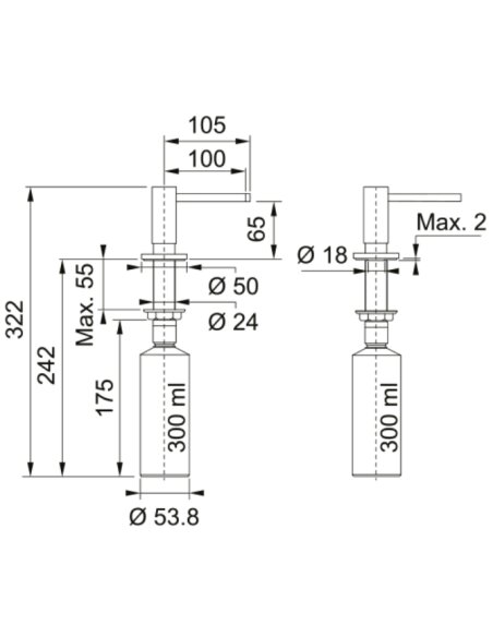 Muilo dozatorius FRANKE ACTIVE PLUS, Chromo 119.0547.902