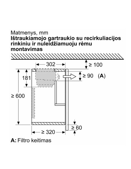 Rinkinys recirkuliacijai Bosch DWZ1IX1C6 (CleanAir modulis)