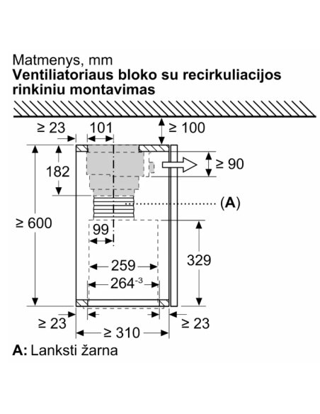 Rinkinys recirkuliacijai Bosch DWZ1IX1C6 (CleanAir modulis)