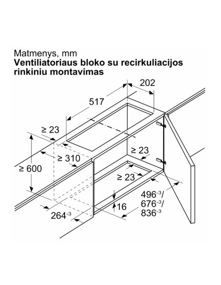 Rinkinys recirkuliacijai Bosch DWZ1IX1C6 (CleanAir modulis)