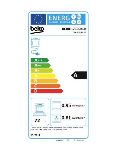 ORKAITĖ BEKO BCBIE17300KSB