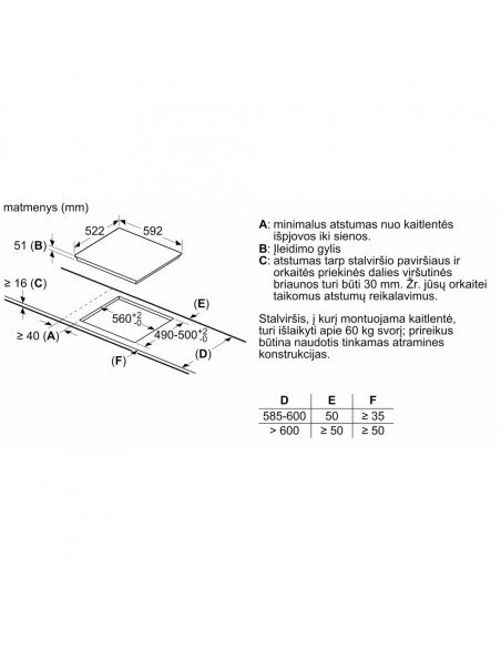 Indukcinė kaitlentė BOSCH PUE612BB1J
