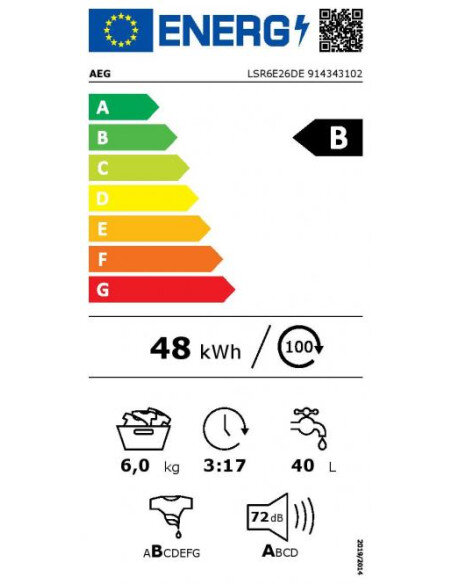 38 cm gylio skalbyklė AEG LSR6E26DE